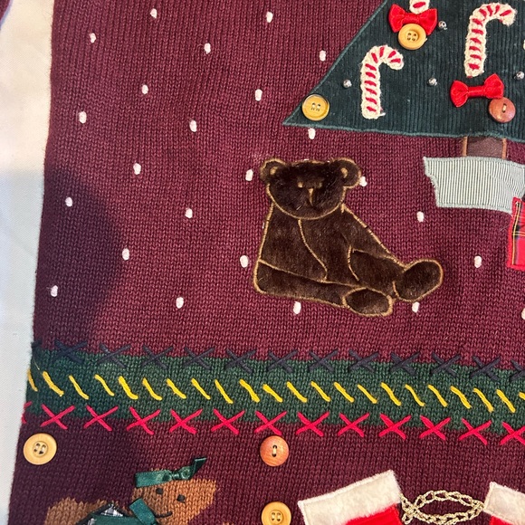 Karen Scott Burgundy Holiday Turtleneck Sweater - Picture 2 of 9